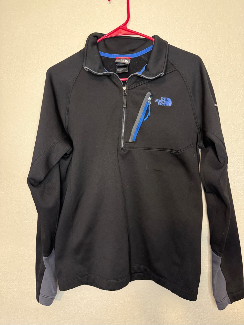 The North Face Men's Black Pullover with Blue Trim